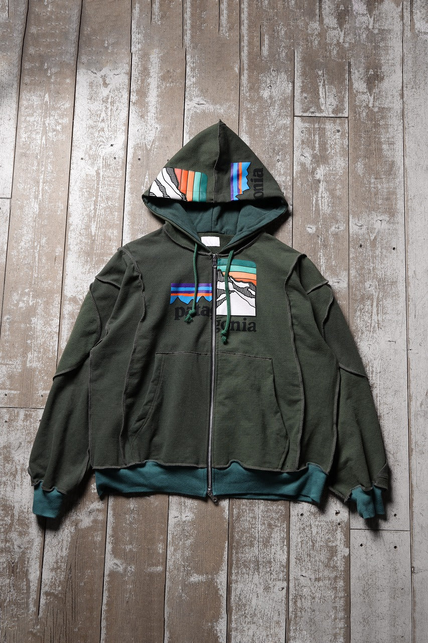 CHANGES REMAKE PANELED HOODIE (MULTI GREEN #A) - Image 12