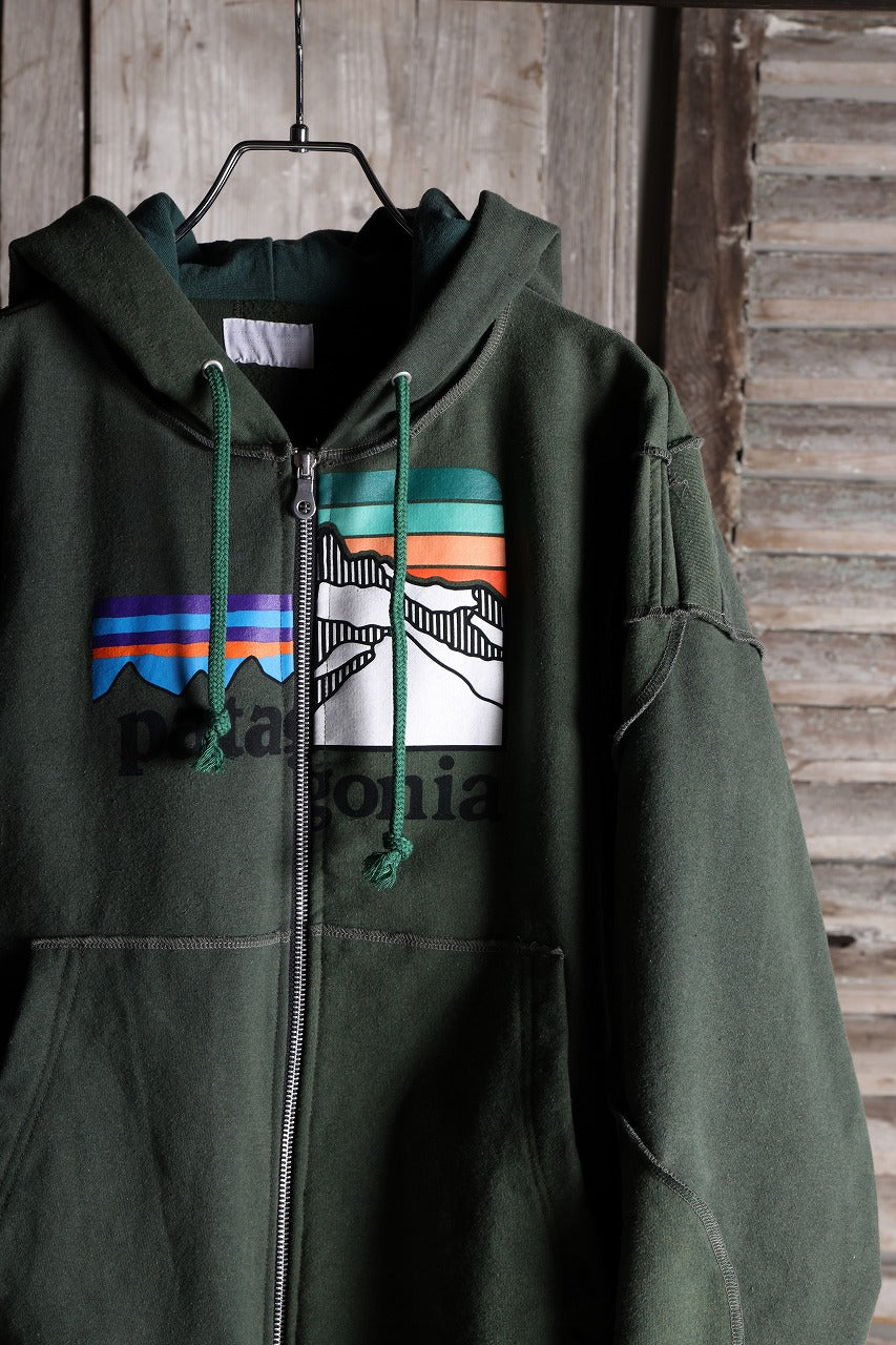 CHANGES REMAKE PANELED HOODIE (MULTI GREEN #A) - Image 13