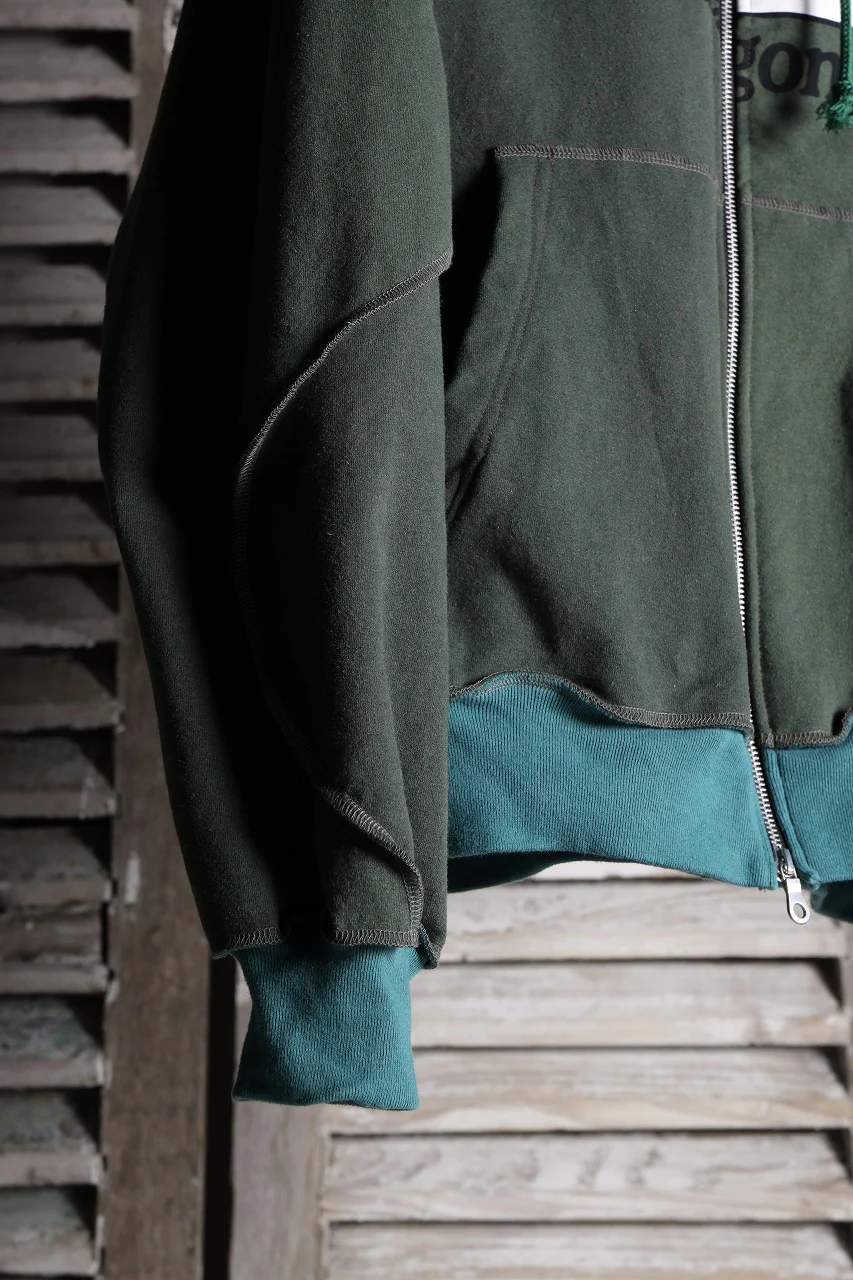 CHANGES REMAKE PANELED HOODIE (MULTI GREEN #A) - Image 15