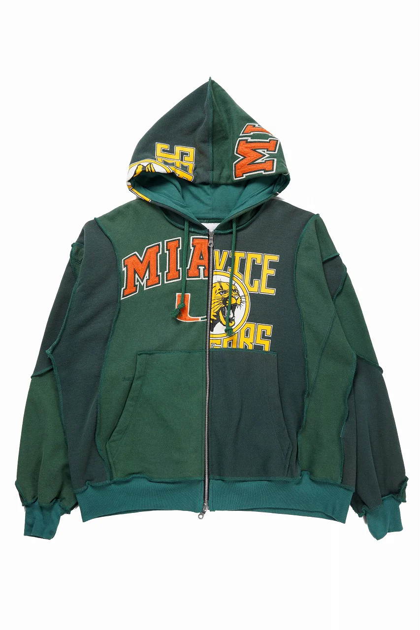 CHANGES REMAKE PANELED HOODIE (MULTI GREEN #B)