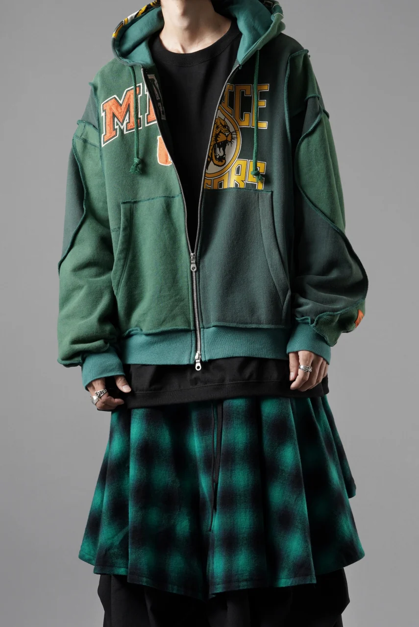 CHANGES REMAKE PANELED HOODIE (MULTI GREEN #B) - Image 10