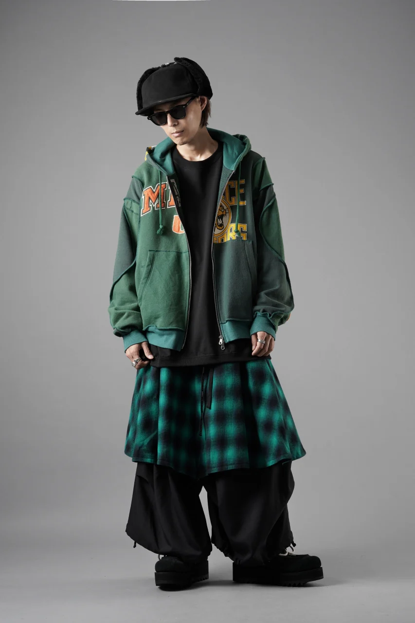 CHANGES REMAKE PANELED HOODIE (MULTI GREEN #B) - Image 11