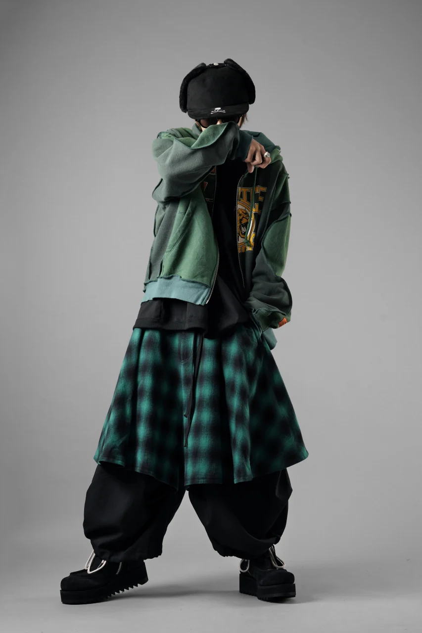 CHANGES REMAKE PANELED HOODIE (MULTI GREEN #B) - Image 13
