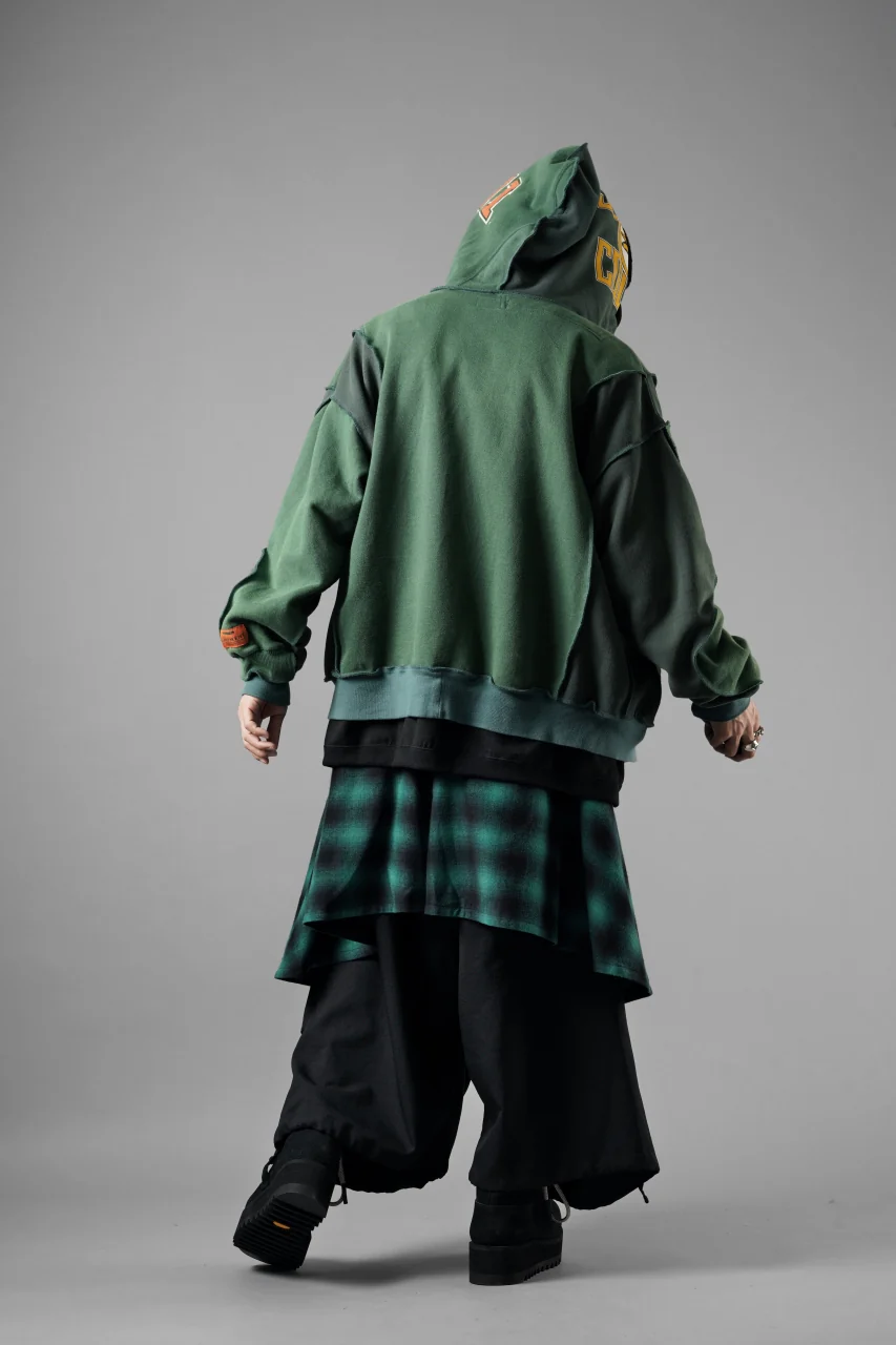 CHANGES REMAKE PANELED HOODIE (MULTI GREEN #B) - Image 14