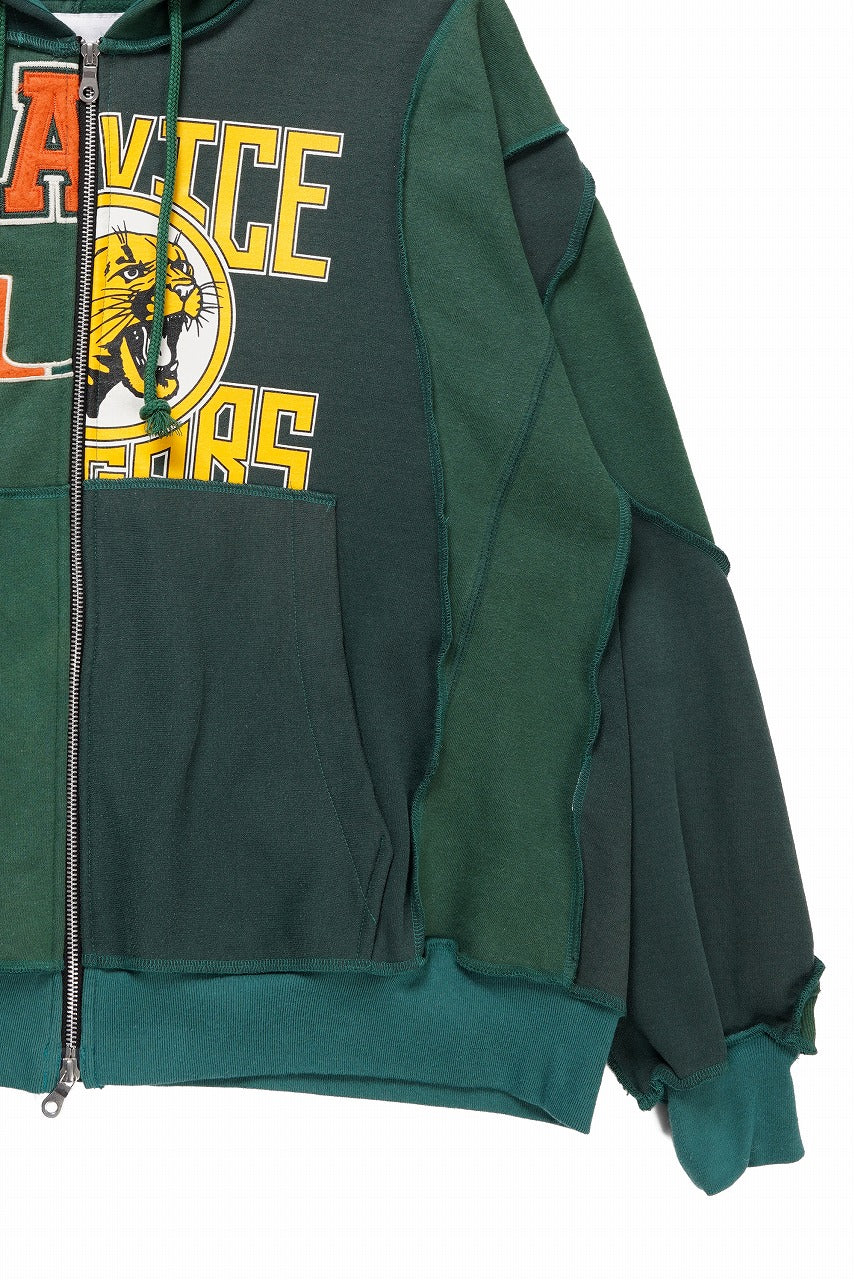 CHANGES REMAKE PANELED HOODIE (MULTI GREEN #B) - Image 5