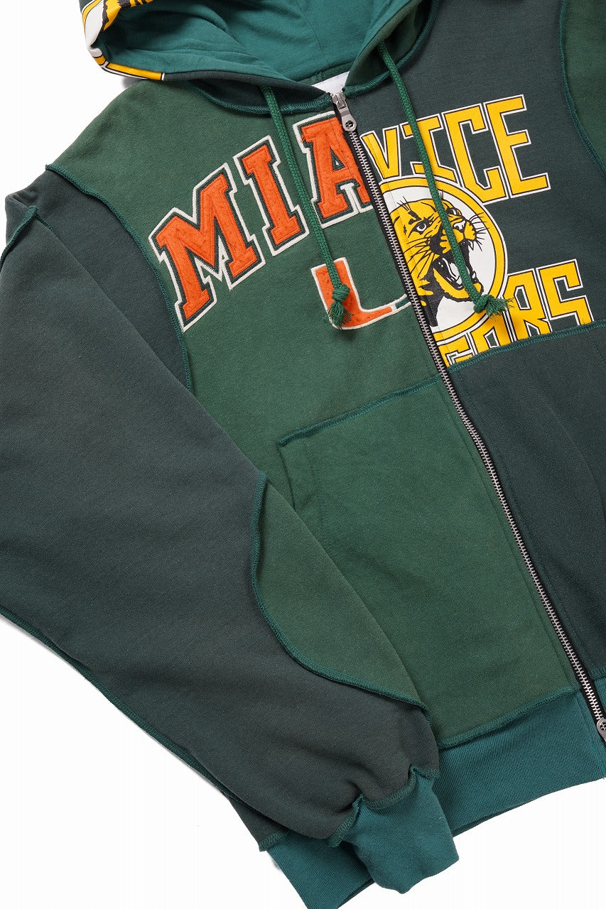 CHANGES REMAKE PANELED HOODIE (MULTI GREEN #B) - Image 6