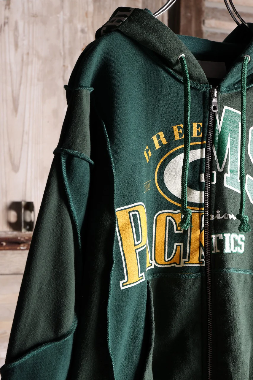 CHANGES REMAKE PANELED HOODIE (MULTI GREEN #B) - Image 10