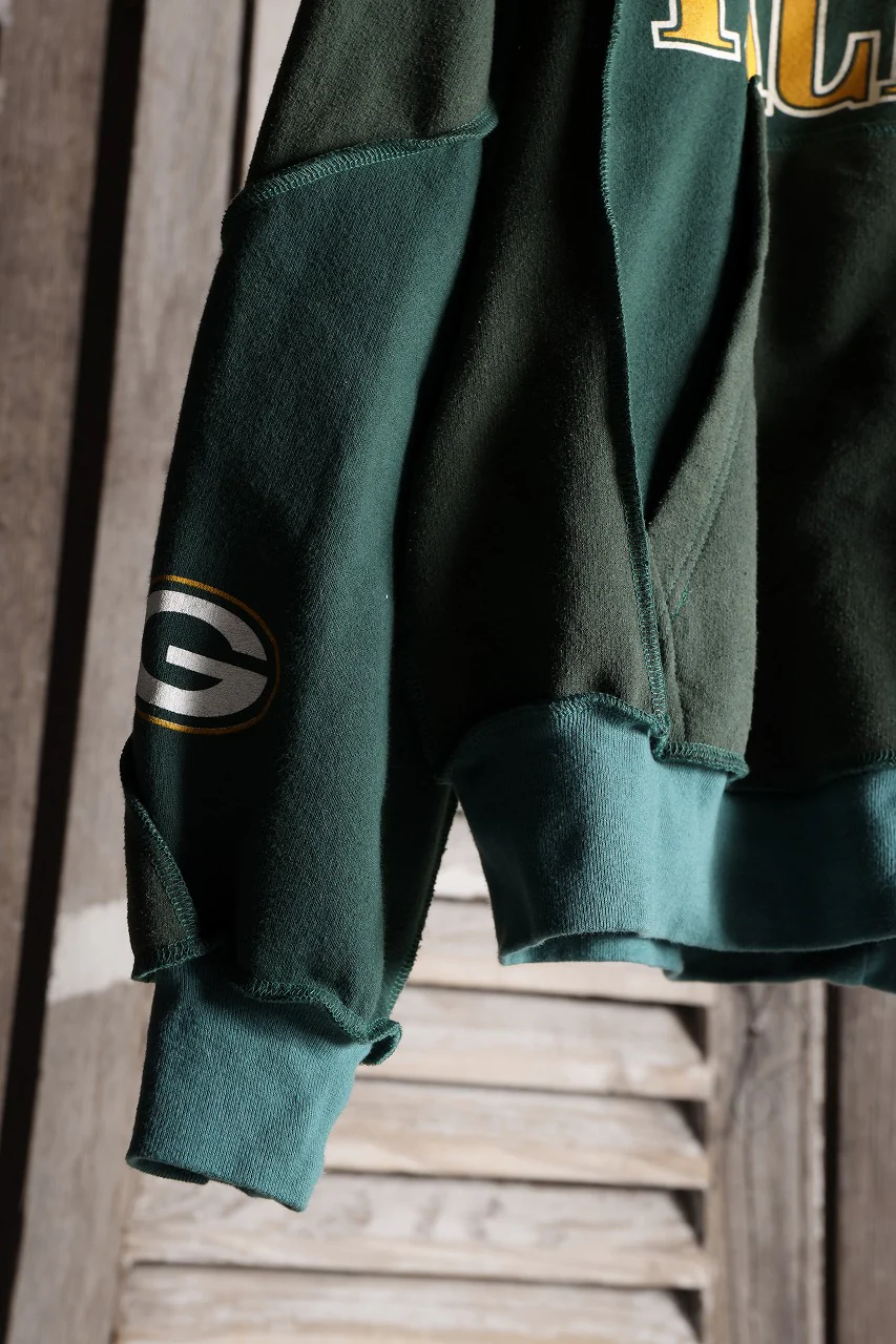 CHANGES REMAKE PANELED HOODIE (MULTI GREEN #B) - Image 11
