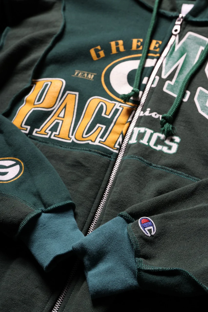CHANGES REMAKE PANELED HOODIE (MULTI GREEN #B) - Image 14