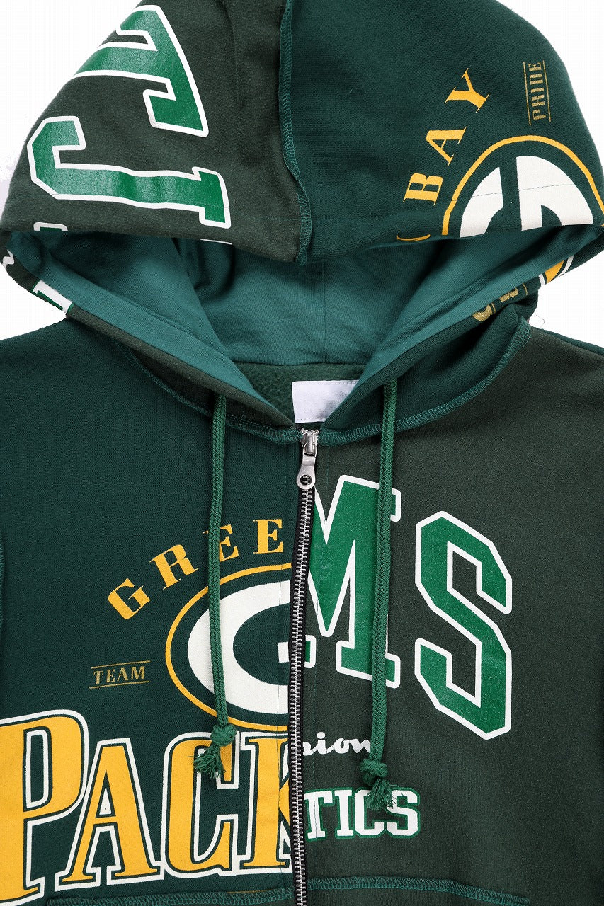 CHANGES REMAKE PANELED HOODIE (MULTI GREEN #B) - Image 3