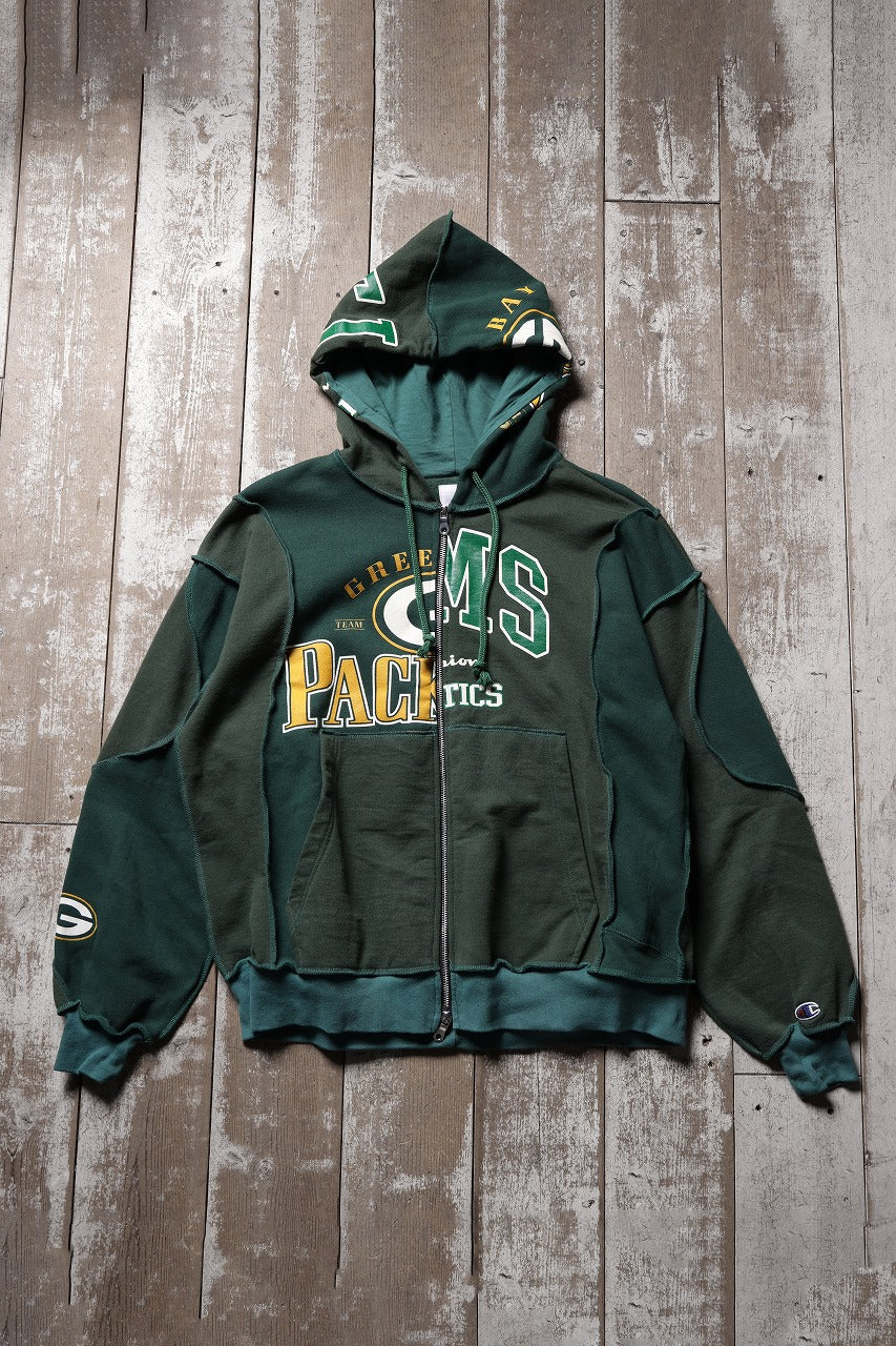 CHANGES REMAKE PANELED HOODIE (MULTI GREEN #B) - Image 7
