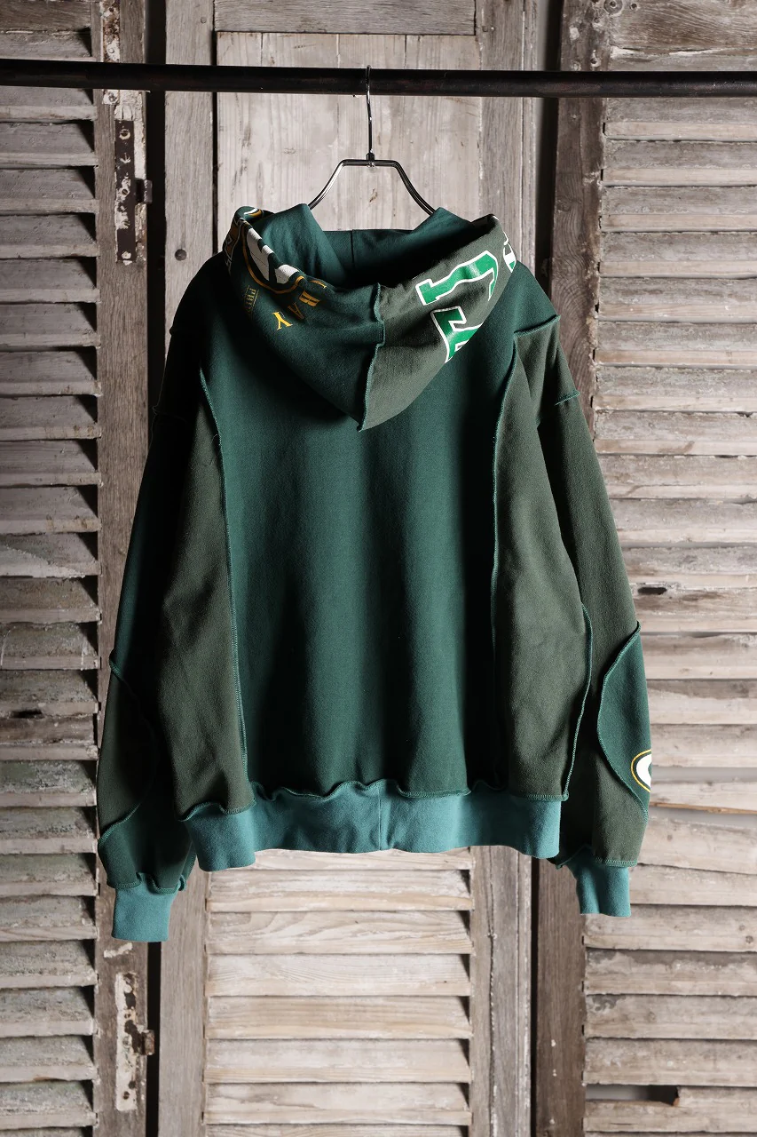 CHANGES REMAKE PANELED HOODIE (MULTI GREEN #B) - Image 9