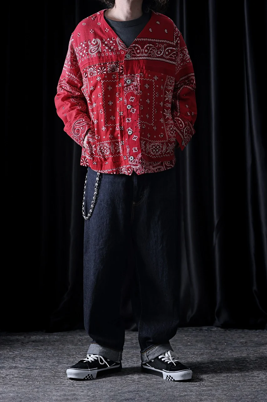 CHANGES REMAKE VINTAGE BANDANA ENGINEER JACKET (RED) - Image 11