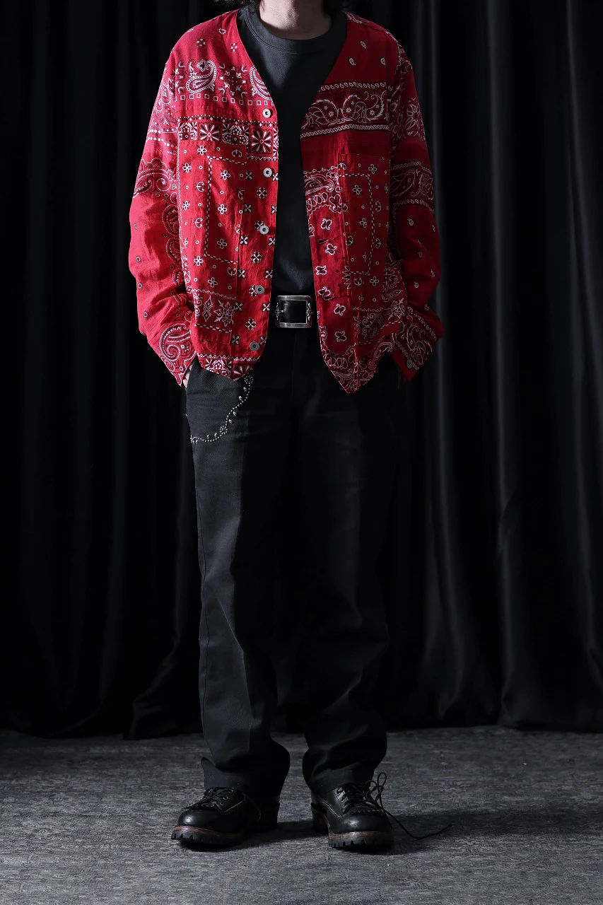 CHANGES REMAKE VINTAGE BANDANA ENGINEER JACKET (RED) - Image 12