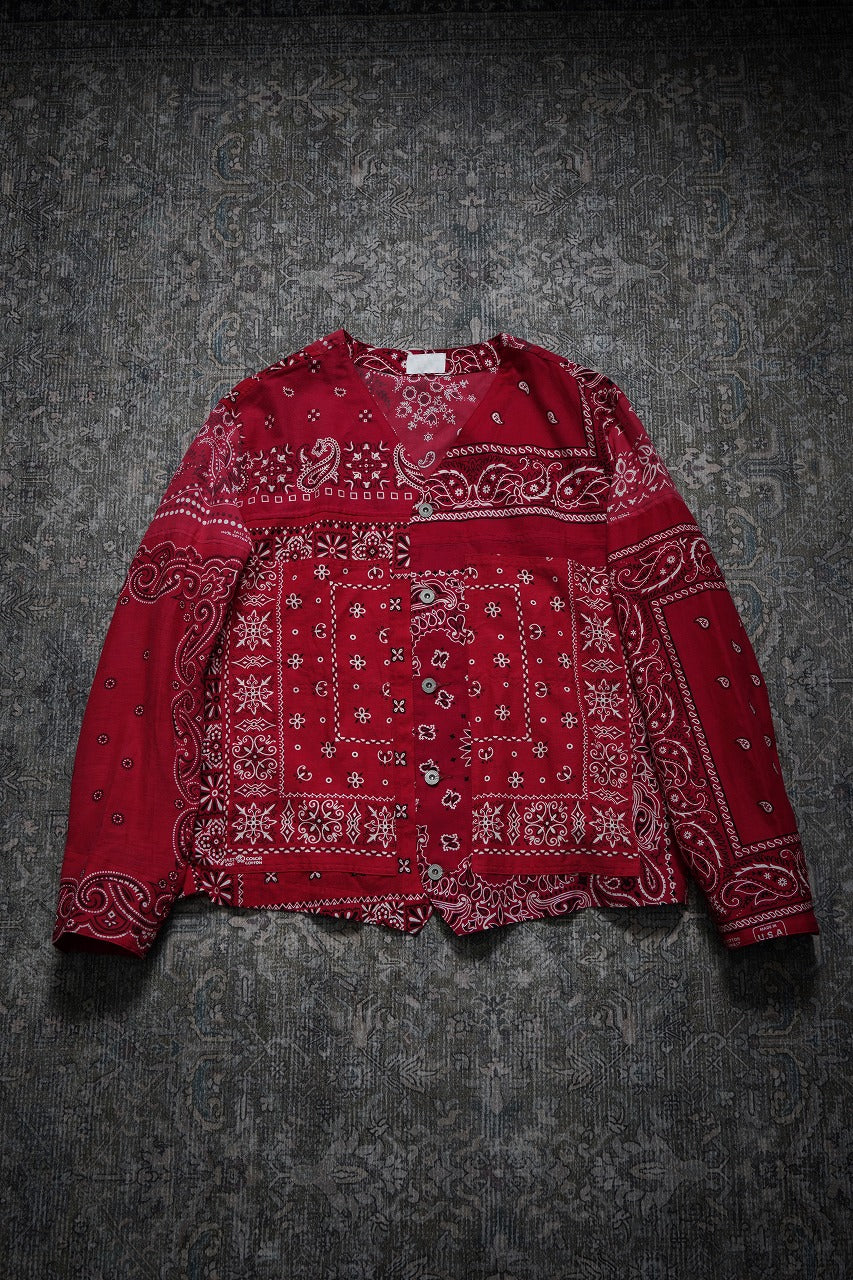 CHANGES REMAKE VINTAGE BANDANA ENGINEER JACKET (RED) - Image 3