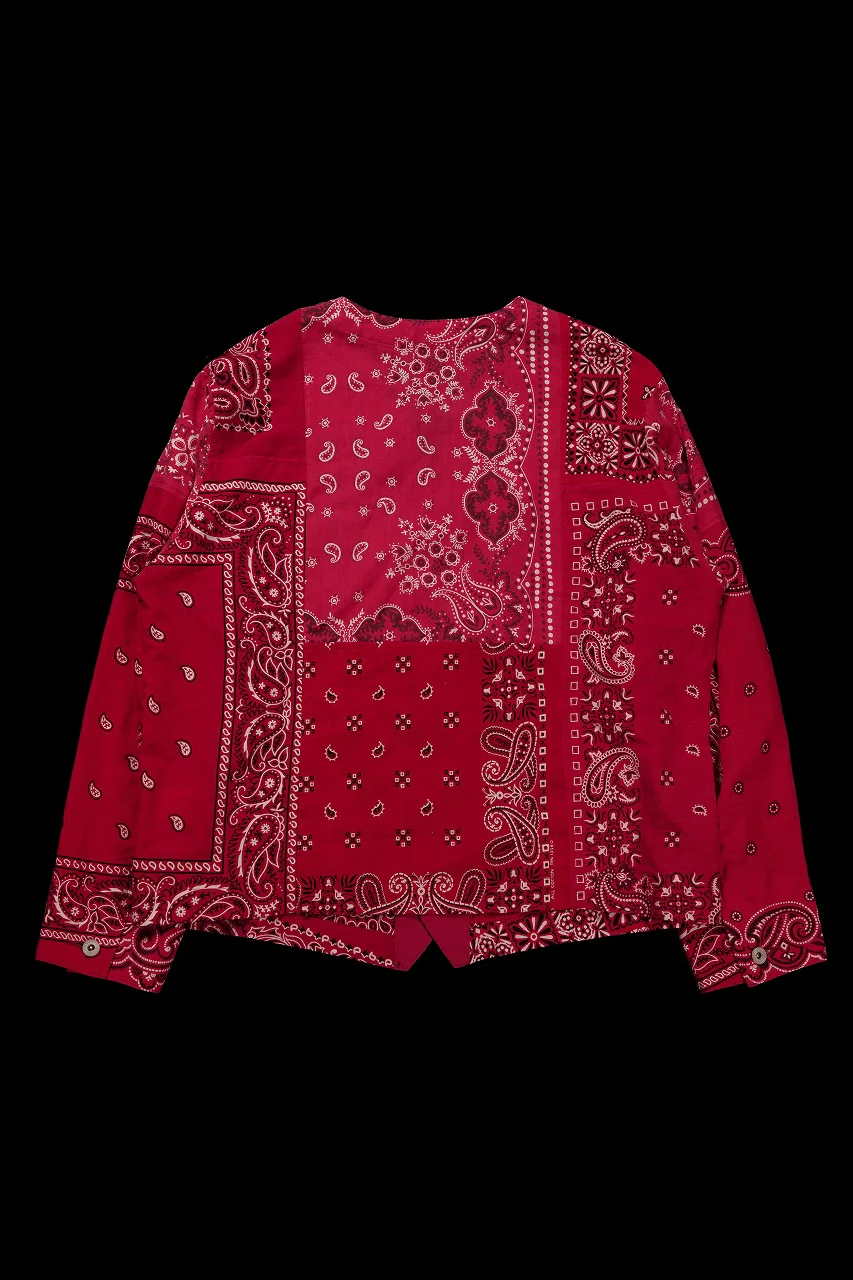 CHANGES REMAKE VINTAGE BANDANA ENGINEER JACKET (RED) - Image 5