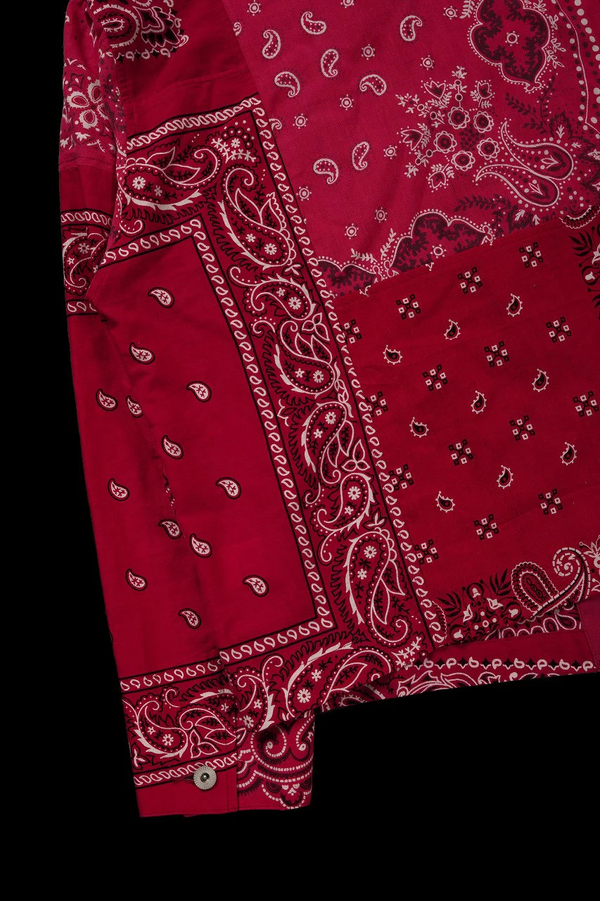 CHANGES REMAKE VINTAGE BANDANA ENGINEER JACKET (RED) - Image 7