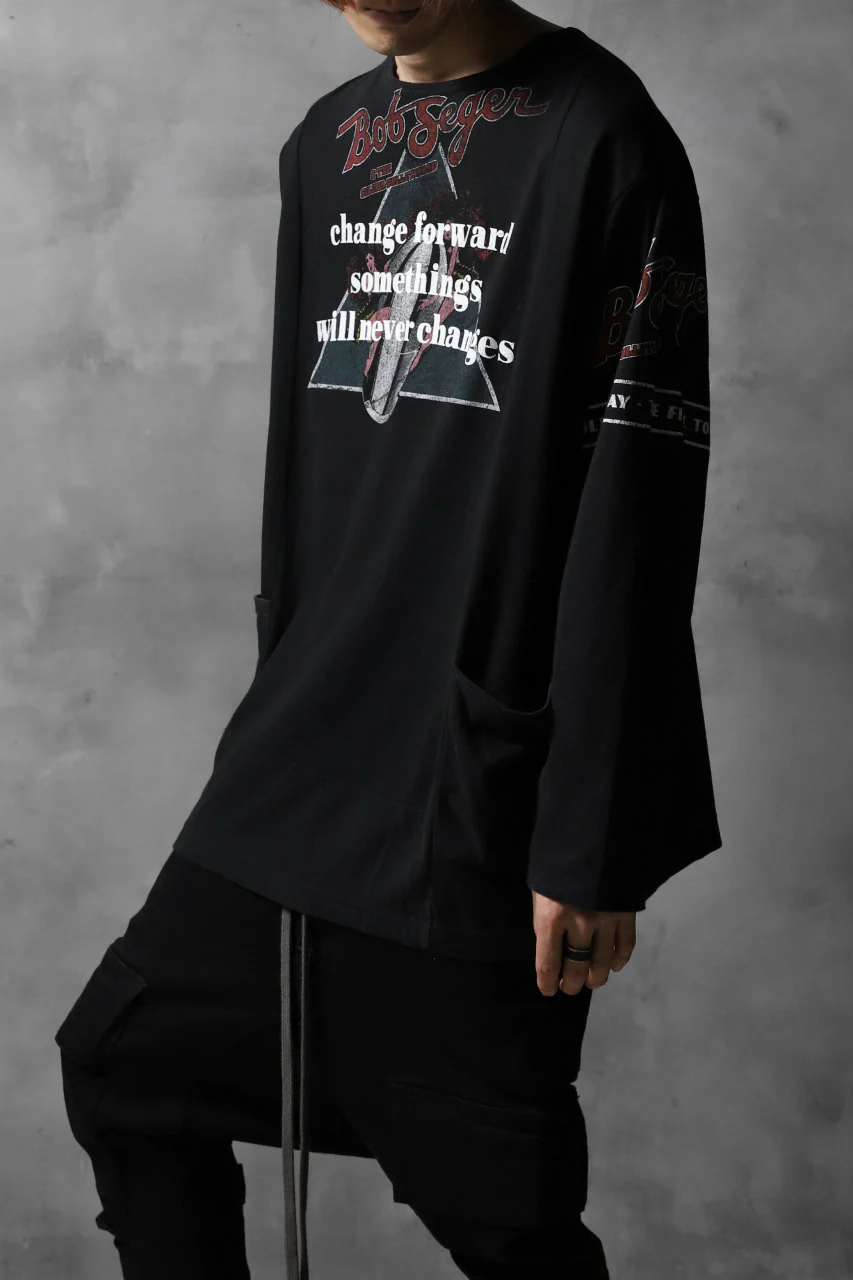 CHANGES VINTAGE REMAKE BOAT-NECK BAND L/S TEE (BLACK #A) - Image 3
