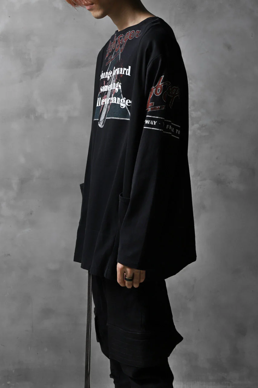 CHANGES VINTAGE REMAKE BOAT-NECK BAND L/S TEE (BLACK #A) - Image 4
