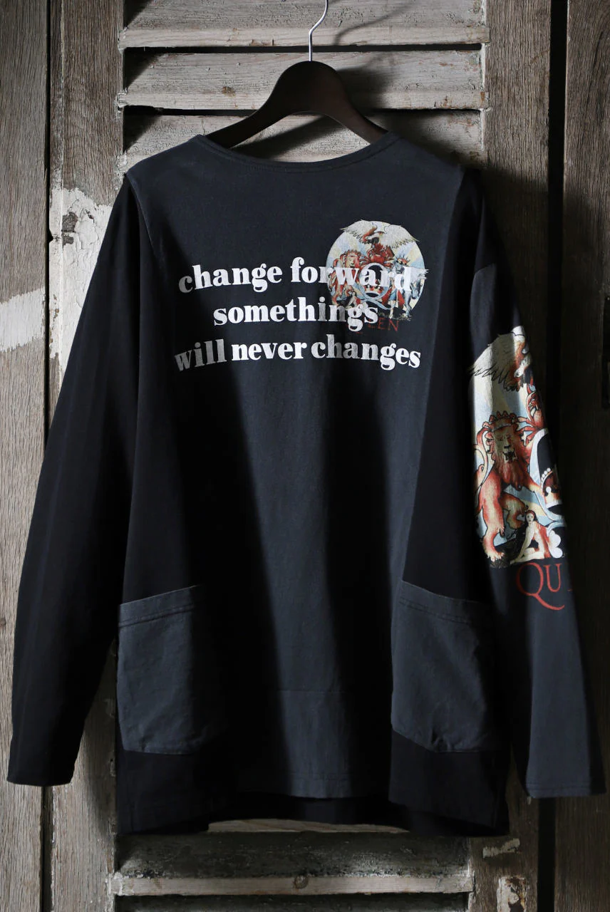 CHANGES VINTAGE REMAKE BOAT-NECK BAND L/S TEE (BLACK #F)