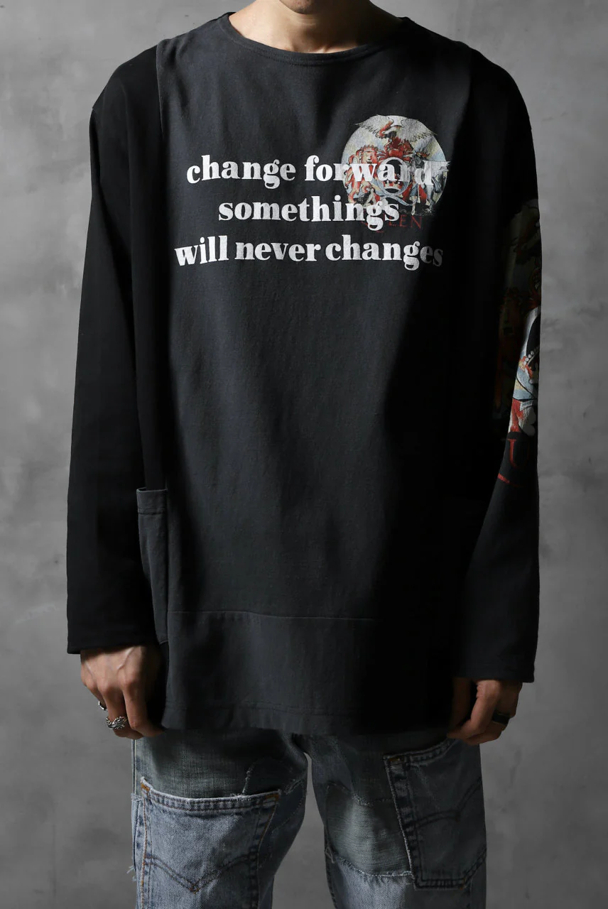 CHANGES VINTAGE REMAKE BOAT-NECK BAND L/S TEE (BLACK #F) - Image 3