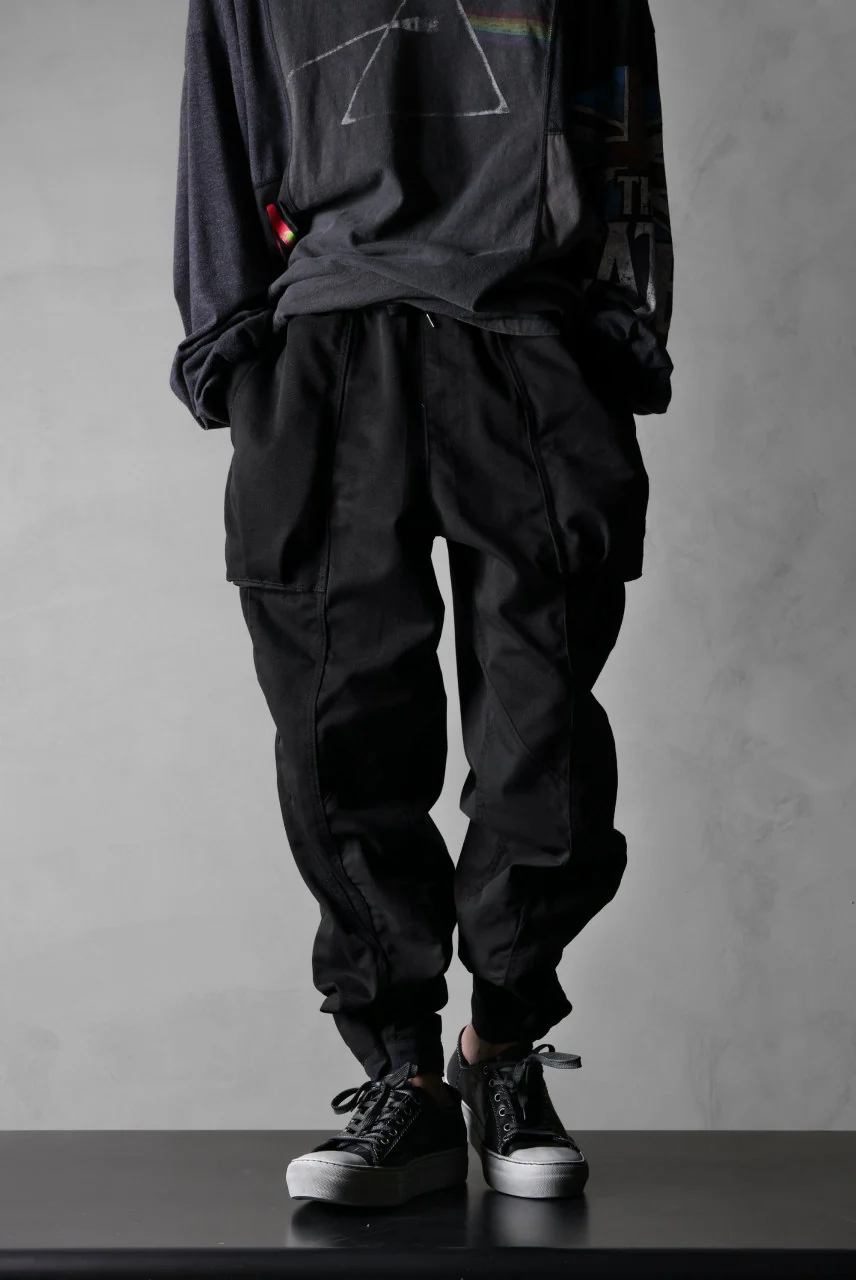CHANGES VINTAGE REMAKE CUFF EASY TROUSERS / Dickies FABRIC (MULTI BLACK #C) - Image 20