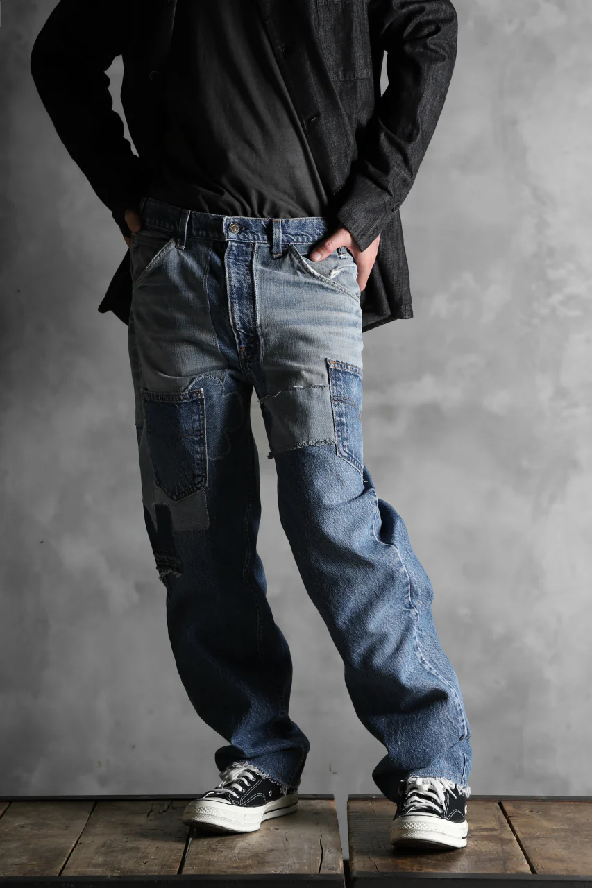 CHANGES VINTAGE REMAKE DENIM STRAIGHT PANTS / RARE DENIM (INDIGO #A) - Image 13