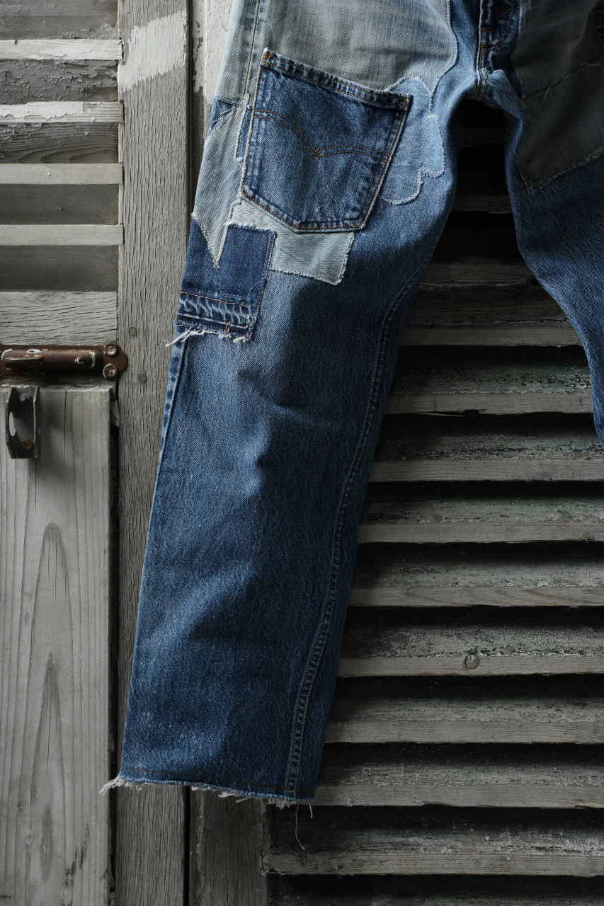 CHANGES VINTAGE REMAKE DENIM STRAIGHT PANTS / RARE DENIM (INDIGO #A) - Image 6
