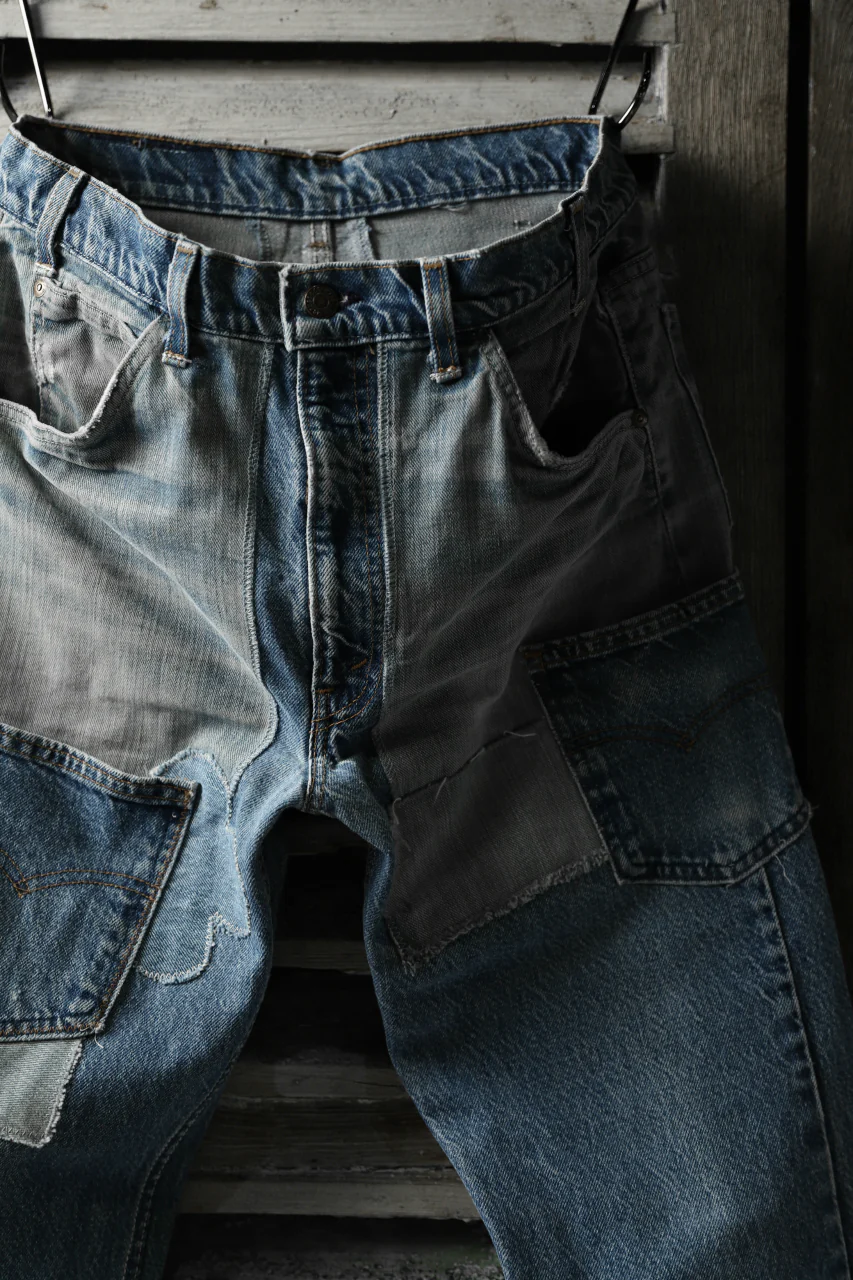 CHANGES VINTAGE REMAKE DENIM STRAIGHT PANTS / RARE DENIM (INDIGO #A) - Image 7