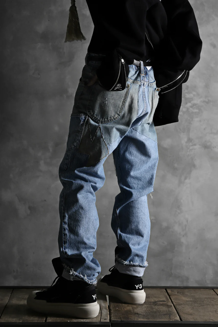 CHANGES VINTAGE REMAKE DENIM STRAIGHT PANTS / RARE DENIM (INDIGO #B) - Image 20