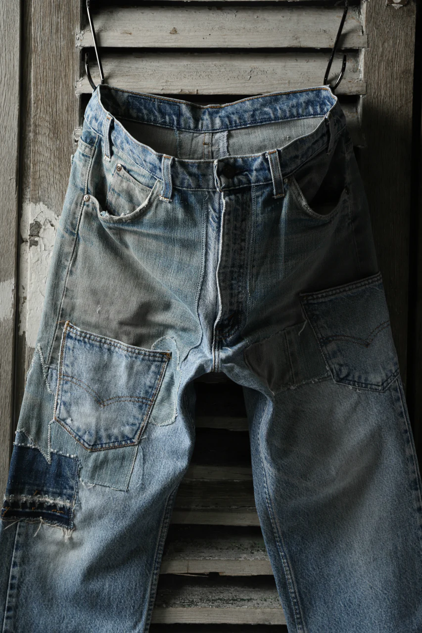 CHANGES VINTAGE REMAKE DENIM STRAIGHT PANTS / RARE DENIM (INDIGO #B) - Image 4