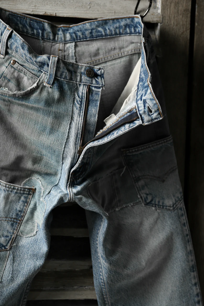 CHANGES VINTAGE REMAKE DENIM STRAIGHT PANTS / RARE DENIM (INDIGO #B) - Image 9