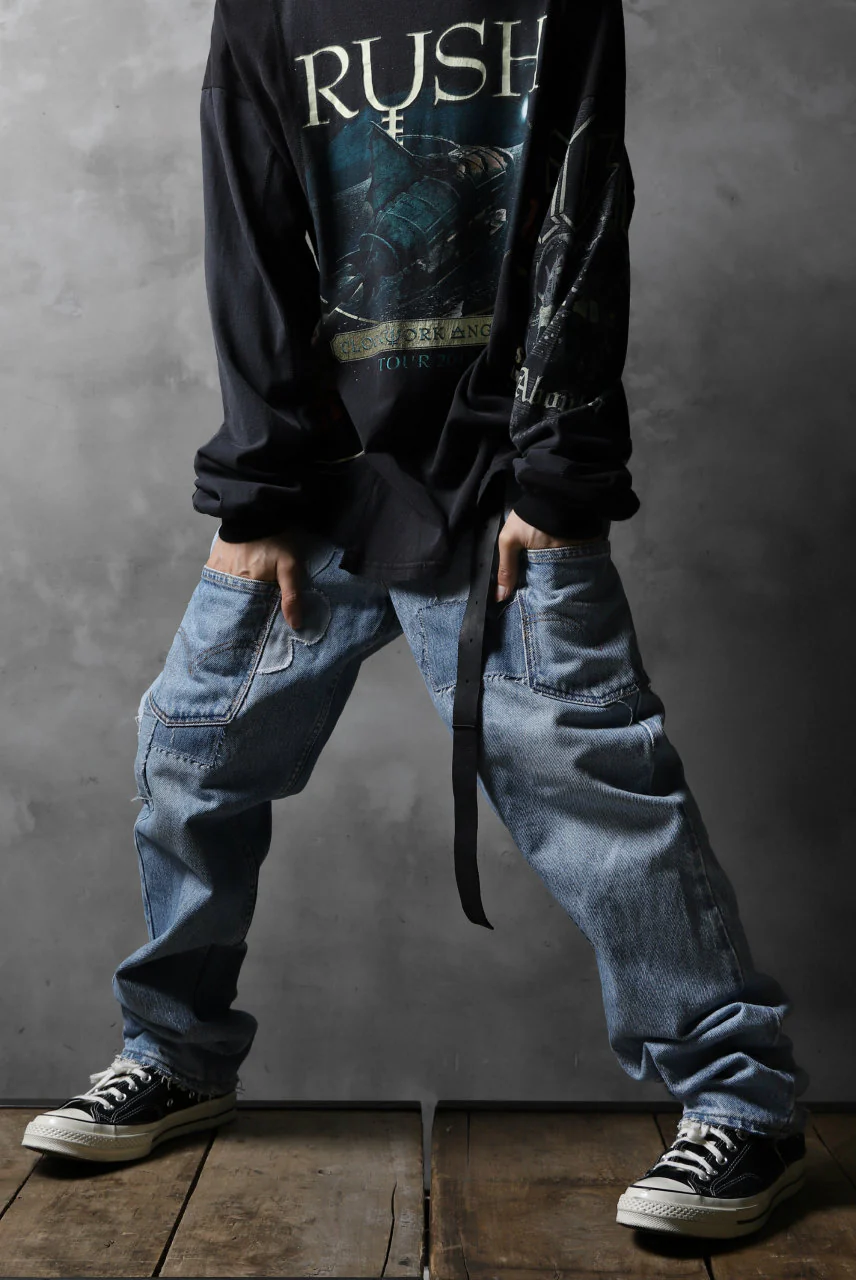 CHANGES VINTAGE REMAKE DENIM STRAIGHT PANTS / VINTAGE DENIM (INDIGO #A) - Image 3