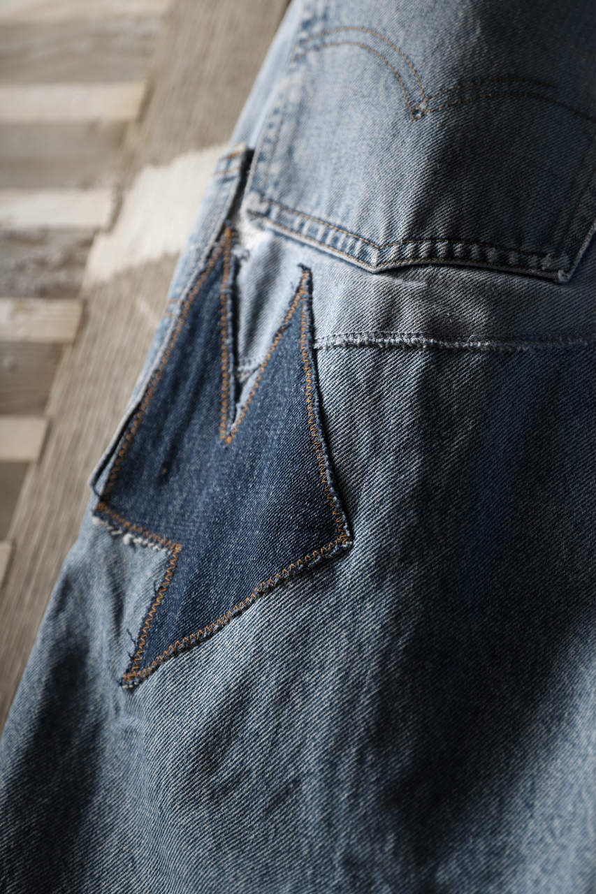 CHANGES VINTAGE REMAKE DENIM STRAIGHT PANTS / VINTAGE DENIM (INDIGO #A) - Image 9