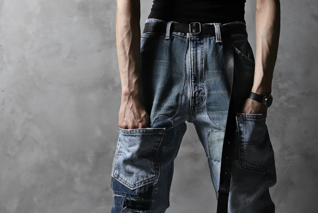 CHANGES VINTAGE REMAKE DENIM STRAIGHT PANTS / VINTAGE DENIM (INDIGO #B) - Image 11