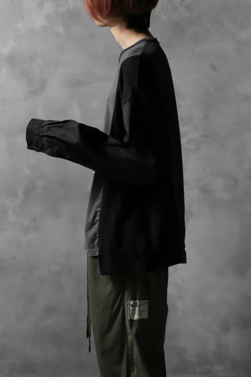 CHANGES VINTAGE REMAKE LONG SLEEVE SHIRT TOPS (GREY x BLACK #MICKEY) - Image 7