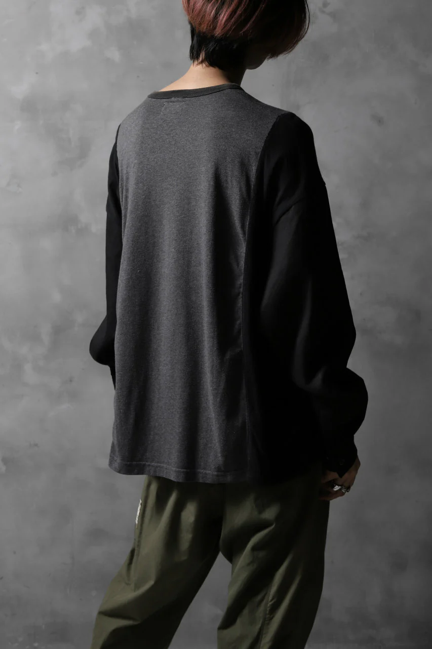 CHANGES VINTAGE REMAKE LONG SLEEVE SHIRT TOPS (GREY x BLACK #MICKEY) - Image 9