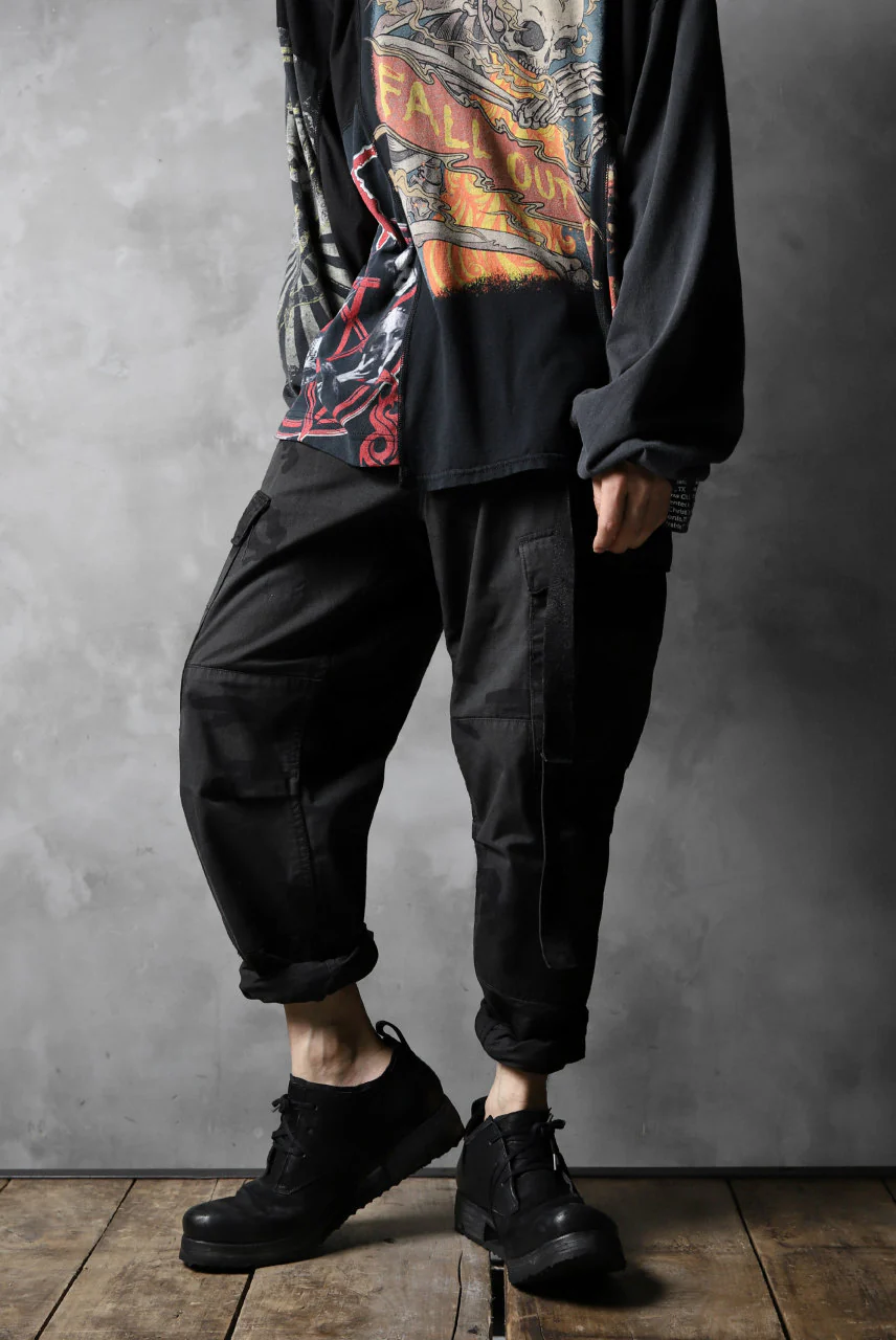 CHANGES VINTAGE REMAKE MILITARY CARGO TAPERED PANTS / WOODLAND CAMO (BLACK DYED #A) - Image 11