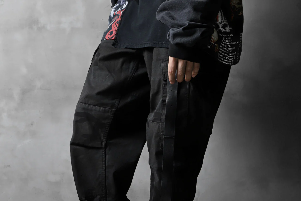 CHANGES VINTAGE REMAKE MILITARY CARGO TAPERED PANTS / WOODLAND CAMO (BLACK DYED #A) - Image 13
