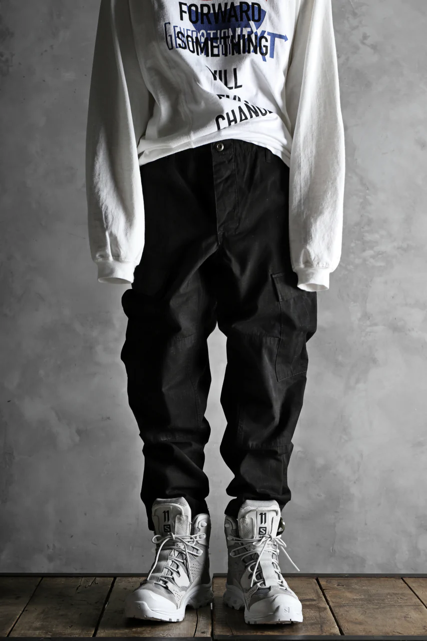 CHANGES VINTAGE REMAKE MILITARY CARGO TAPERED PANTS / WOODLAND CAMO (CHARCOAL DYED #C) - Image 12