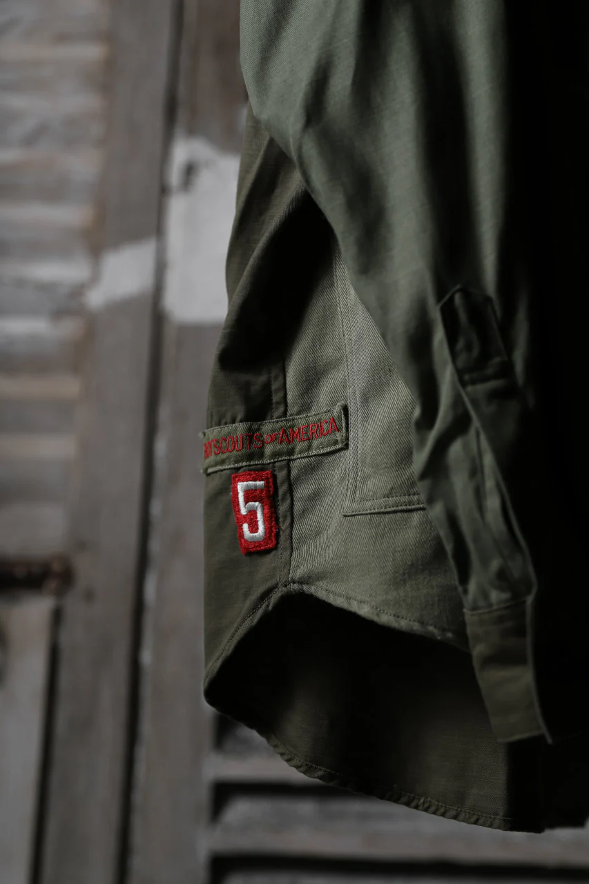 CHANGES VINTAGE REMAKE MILITARY HOODIE SHIRT-PARKA (KHAKI #A) - Image 7