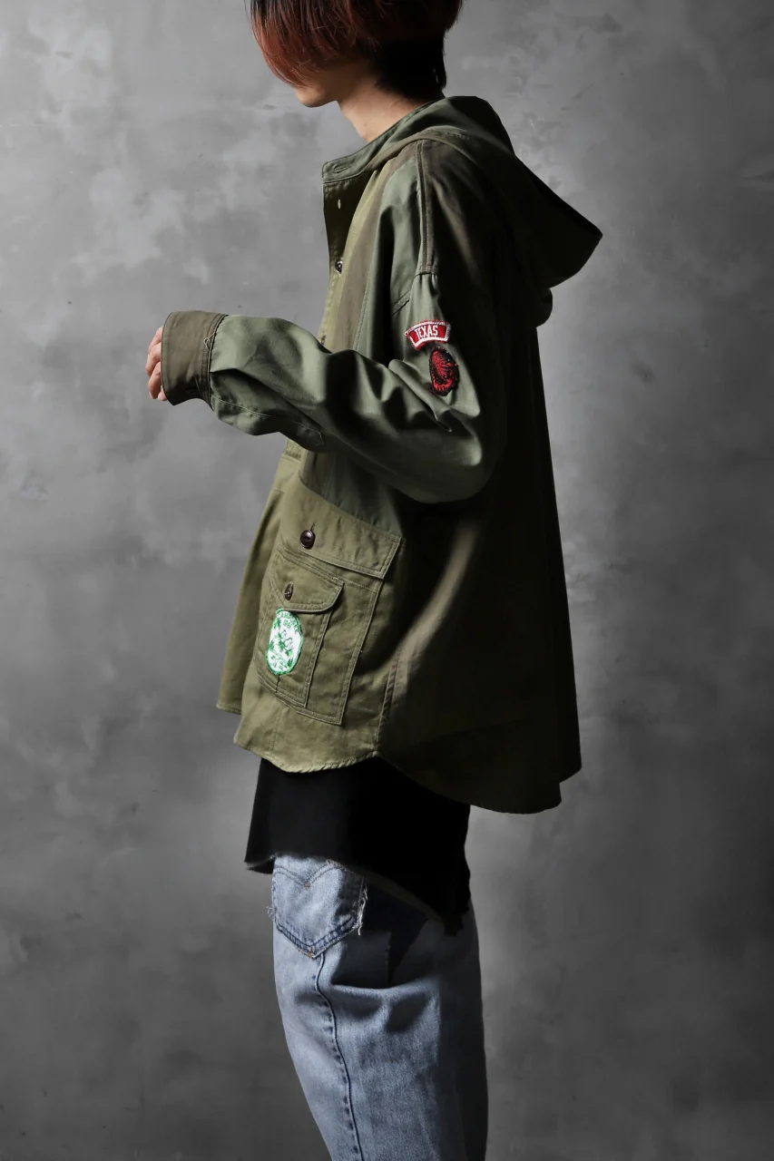 CHANGES VINTAGE REMAKE MILITARY HOODIE SHIRT-PARKA (KHAKI #B) - Image 11