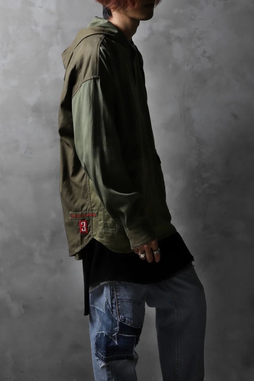CHANGES VINTAGE REMAKE MILITARY HOODIE SHIRT-PARKA (KHAKI #B) - Image 13