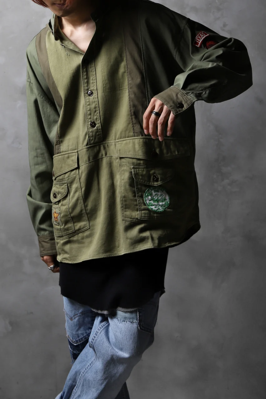 CHANGES VINTAGE REMAKE MILITARY HOODIE SHIRT-PARKA (KHAKI #B) - Image 15