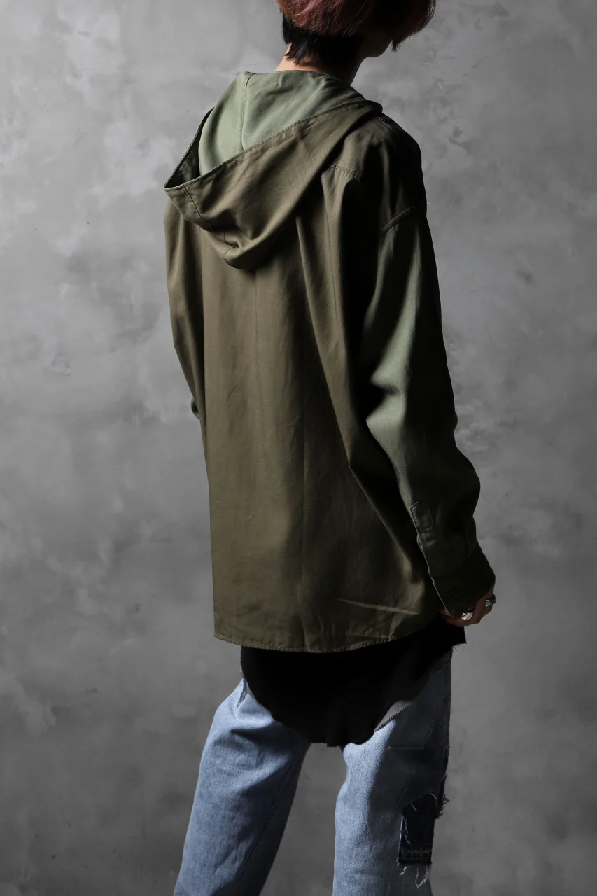 CHANGES VINTAGE REMAKE MILITARY HOODIE SHIRT-PARKA (KHAKI #B) - Image 16