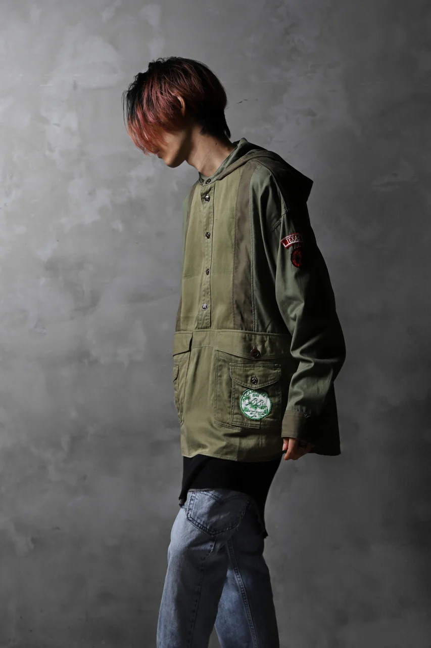 CHANGES VINTAGE REMAKE MILITARY HOODIE SHIRT-PARKA (KHAKI #B) - Image 18