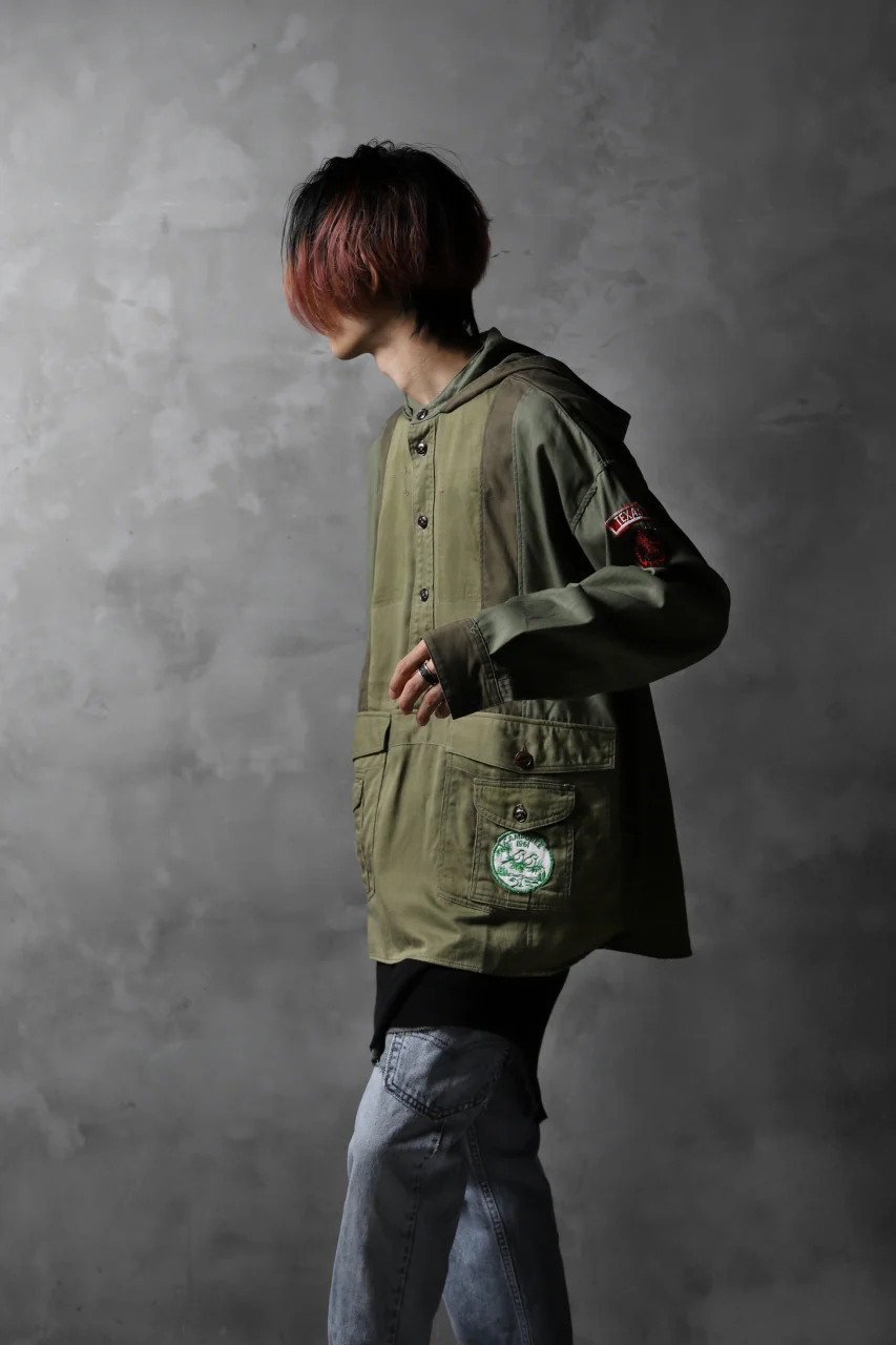 CHANGES VINTAGE REMAKE MILITARY HOODIE SHIRT-PARKA (KHAKI #B) - Image 19