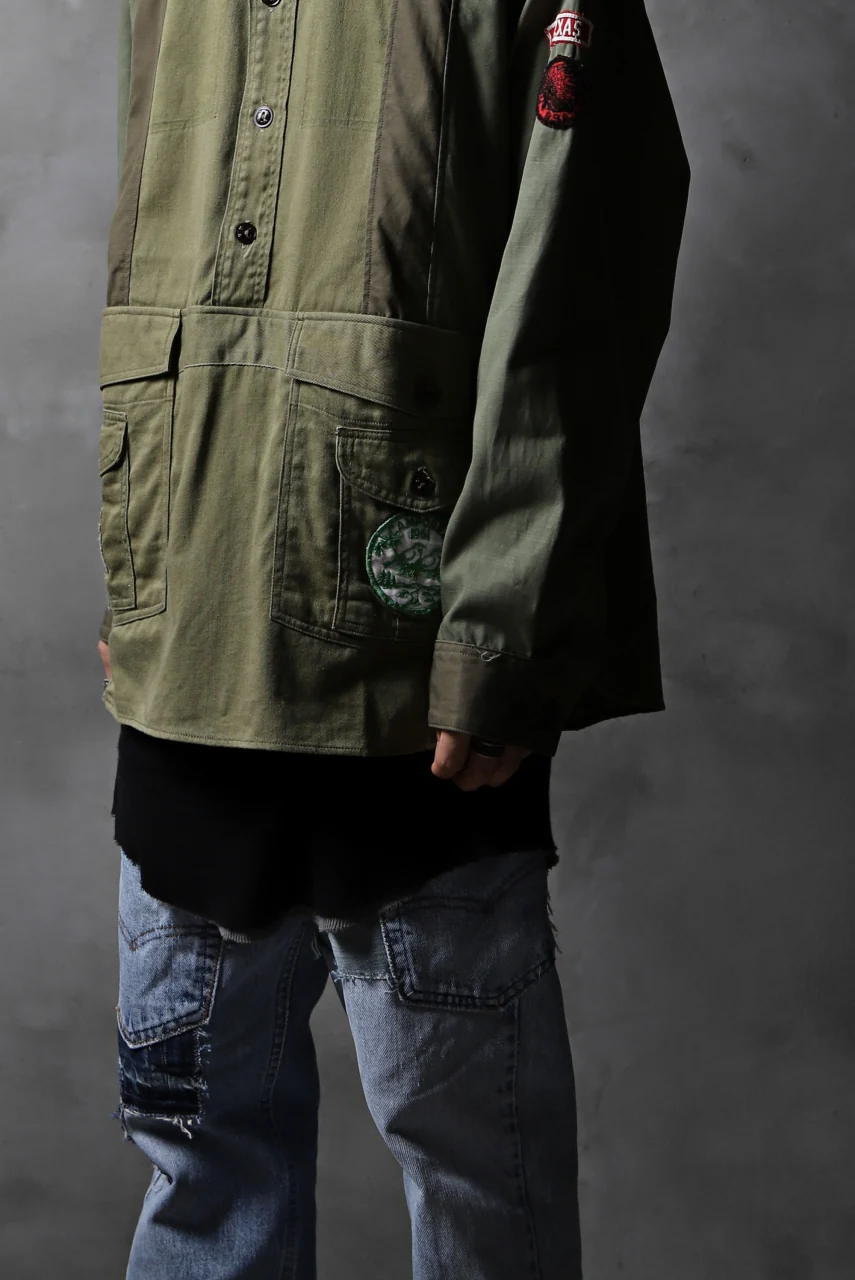 CHANGES VINTAGE REMAKE MILITARY HOODIE SHIRT-PARKA (KHAKI #B) - Image 24