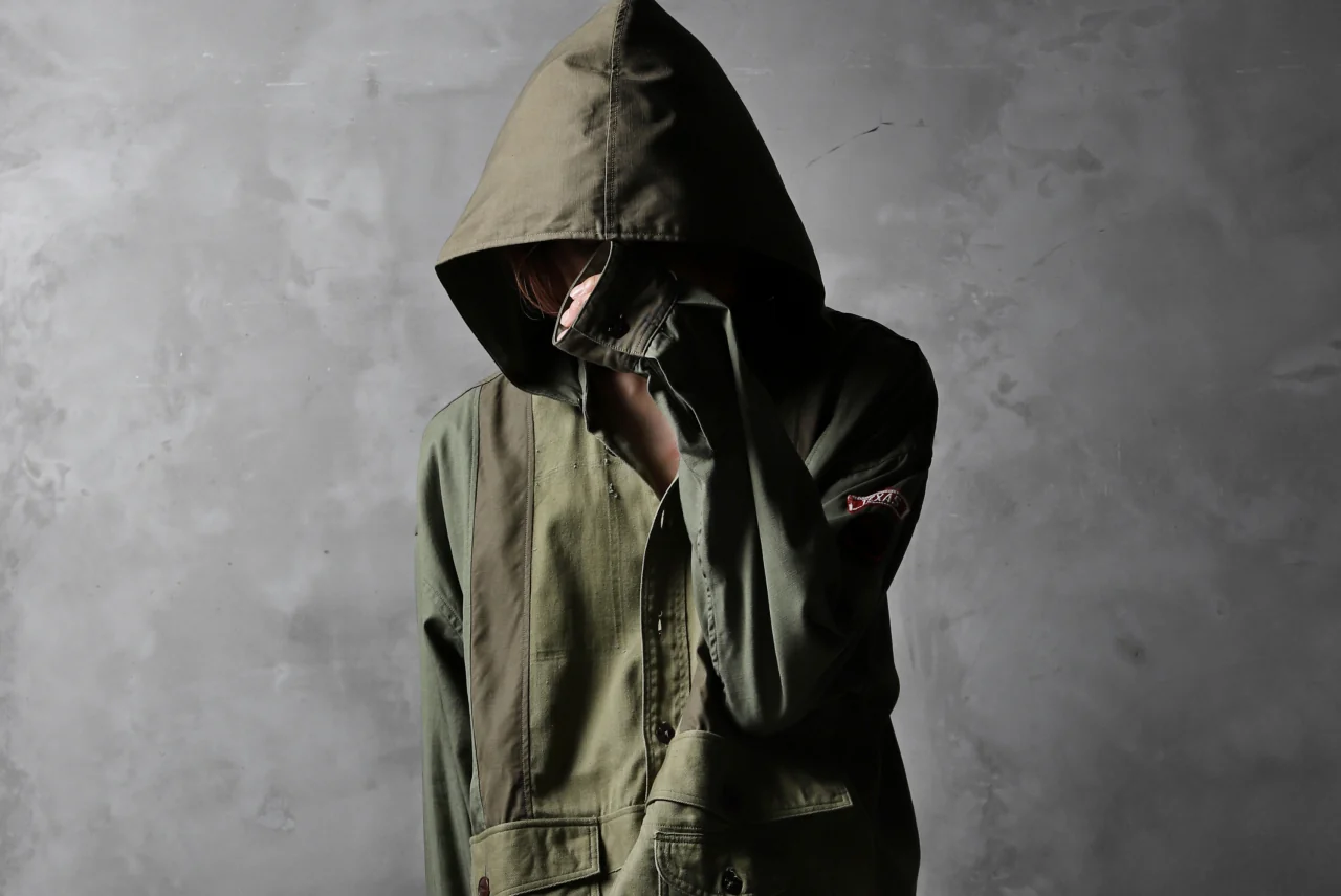 CHANGES VINTAGE REMAKE MILITARY HOODIE SHIRT-PARKA (KHAKI #B) - Image 25