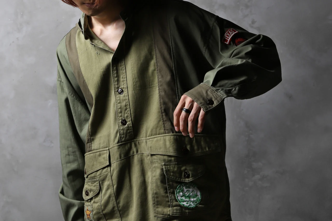 CHANGES VINTAGE REMAKE MILITARY HOODIE SHIRT-PARKA (KHAKI #B) - Image 26